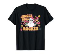 Jingle Bell Rockin Muñeco de Nieve Rock On Music Lovers Navidad Camiseta