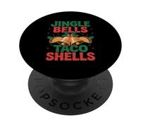 Jingle Bells Taco Shells Fiesta Navidad Amante de la Comida Mexicana PopSockets PopGrip Adhesivo