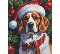 Jingle Pup Notebook - Brown & White Dog Christmas Journal: 110 Lined Pages, 7.5” x 9.25” Cute Holiday Gift for Dog Lovers & Festive Fans