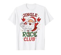 Jingle Rock Club Santa Christmas Fun Rocker Rock On Camiseta