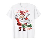 Jingle Rock Club Santa Christmas Fun Rocker Rock On Camiseta