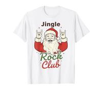 Jingle Rock Club Santa Christmas Fun Rocker Rock On Camiseta