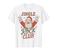 Jingle Rock Club Santa Christmas Fun Rocker Rock On Camiseta