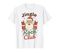 Jingle Rock Club Santa Christmas Fun Rocker Rock On Camiseta