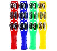 Jingle Stick, 4PCS Handheld Tambourine Sticks, 5x26cm Jingles Sticks Shaker Rattle, Sturdy Construction Jingle Stick with Steel Jingles, Funny Educational Kids Toys For Children Boys Girls