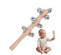 Jingle Stick - Bell Jingle Shaking | Beech Sleigh Bell Hand Bell | Pack Wooden Tambor | Mano Held Drum Jingle Bells | Percussion Musical Instrument | Rainbow Jingle Bells for Christmas Holiday