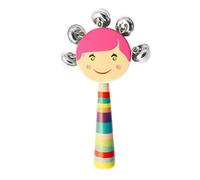 Jingle Stick Shaker - Wooden Jingle Handbells | Smile Stick Shaker | Favores De Fiesta De Juguetes Musicales | Instrumentos Musicales Para Niños | Juguete De Traqueteo Para Casa, Jardín De In