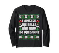 Jingled His Bells and Now I'm Pregnant Christmas Sweaters Manga Larga