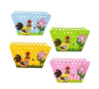 JINGLING Bolsas de cesta de caza de huevos de Pascua, bolsas de cestas de Pascua,Bolsa de fieltro de almacenamiento del festival con patrón de gallo | Portable para niños Partido de Pascua para