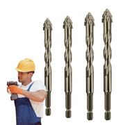 JINGLING Brocas de Perforación - Juego De Brocas Excéntricas De Cuatro Filos | Herramienta De Perforación De Alta Dureza Para Cerámica Cemento Ladrillo | Azulejo Ladrillo Metal Hormigón