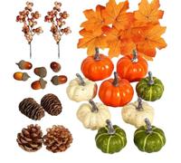 JINGLING Calabazas Pequeñas 25 Piezas Surtidas Mini Bellotas Realistas