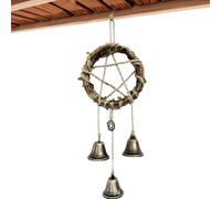 JINGLING Campanas de bruja Wiccan, colgante vintage de pentagrama con diseño de campanas de bruja | Aesthetic Things Witch Supplies, campanas decorativas para puerta de tienda de dormitorio