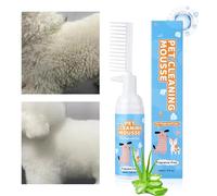 JINGLING Champú para Gatos | 60ml Baño Seco con Cepillo,Espuma De Champú Seco para La Limpieza del Pelo De Mascotas,para Razas Pequeñas Medianas Grandes Baño Camping Refugio Viaje