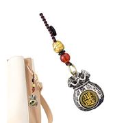 JINGLING Colgante de bolsa de plata, colgante de bolsa de riqueza | Llavero giratorio de bolsa de dinero 3D | Colgante de coche de prosperidad diaria, llavero de carácter chino, llavero, tigre, Se