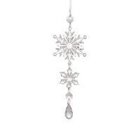 JINGLING Copos de nieve adornos navideños, copos de nieve, decoraciones acrílicas de invierno, adornos de gotas de copos de nieve transparentes para colgar, colgantes decorativos para Año Nuevo