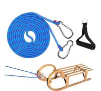 JINGLING Cuerda para trineo de 13 pies, cuerda para trineo infantil, con mosquetón, cuerda de trineo resistente, juego de cuerda de trineo de invierno para adultos