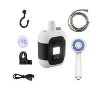 JINGLING Ducha De Camping Para Exteriores | Bomba De Ducha Recargable Con Luz LED Para Senderismo - Batería De Gran Capacidad Para Viajes Lavado De Autos Jardín Playa