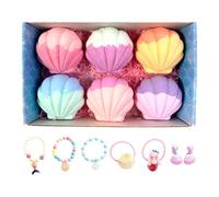 JINGLING Espuma de Baño - con Bomba de Baño en Forma de Concha con Juguete | 6 Piezas de Burbujeante - para Mamá, Esposa, Abuela, Jóvenes, Familia, Hogar, Viaje, Hombres