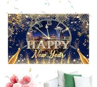 JINGLING Fondo de Año Nuevo | 90x150 cm Decoración 2D,Panel Decorativo Festivo - para Fiestas Creadores De Contenido Reuniones Familiares Eventos Escolares Empresas Pequeñas