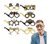 JINGLING Gafas de Año Nuevo,Gafas de papel | 8X Gafas de sol de papel de Año Nuevo | Marcos de gafas de evento ligeros, decoración de fotografía, decoraciones de feliz año nuevo para