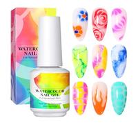 JINGLING Gel floreciente, esmalte de uñas transparente,15 ml de chicas acuarelas flores flores blossom top abrigo | Esmalte de uñas largo duradero para viajes, al aire libre, hogar, viaje de negocios,