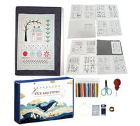 JINGLING Juego de bordado para principiantes, agujas de hilo, instrucciones paso a paso - Juego de libros de bordado para adultos - Plantillas de bordado para mujeres y niñas, amigos del bordado en