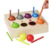 JINGLING Juego De Clasificacion De Bolas De Colores - Juguetes Interactivos de Bolas de Madera - Juego De Aprendizaje para Clasificar Colores - para Casa Interiores Aula Escuela Actividad Desarrollo
