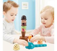 JINGLING Juguete Apilable De Helado Infantil - Juego De Alimentos De Imitación con Cucharilla De Helado,Actividades Educativas De Equilibrio Y Apilamiento para Desarrollo De Habilidades Motoras Finas