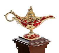 JINGLING Lámpara de Aladin, lámpara clásica, luz de deseos tallada en metal para el hogar, delicado soporte de incienso, lámpara maravillosa, decoración de fiesta