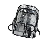 JINGLING mochila transparente, mochila transparente,Ver a través de la bolsa de libro | mochila resistente, bolsa grande transparente para el trabajo de viaje, Negro , Se référer au descriptif