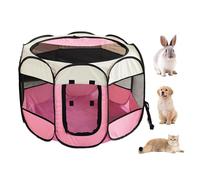 JINGLING Parque para gatos al aire libre, caja plegable desmontable de tela Oxford con cremallera | Jaula transpirable para interiores, jaula octogonal impermeable con fondo para viajes