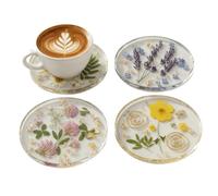 JINGLING Posavasos de acrílico | Posavasos de vidrio transparente seco decoración de mesa - 2D posavasos de vidrio acrílico para bebidas | Para sala de estar, cocina, bar, mesa de comedor, mesita de