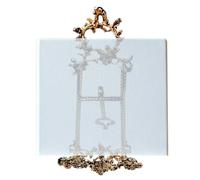 JINGLING Soporte - Patrón de zarcillo floral detalles vintage escalonado trípode | Exposición de metal, para familias y entusiastas de la entrada, dormitorio, chimenea, estudio, interior