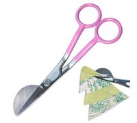 JINGLING Tijeras de Pico de Pato, Tijeras para Apliques con Mango en ángulo y Borde de Cuchillos de Pico de Pato, Tijeras con Mango Compensado Curvado Doble para Costura, Manualidades, Tela, Bordado
