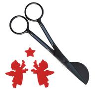 JINGLING Tijeras para Apliques | Cuchillas de Acero Inoxidable Paleta con Forma ergonómica - Tijeras con Mango Compensado Curvado Doble para Costura, Manualidades, Tela, Bordado y Costura