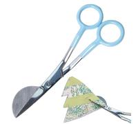 JINGLING Tijeras para Apliques de Pico de Pato | Cuchillas para Apliques de Acero Inoxidable con Mango en ángulo con Borde de Cuchillo,Tijeras con Mango Compensado Curvado Doble para Costura