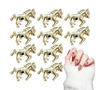 JINGLING y Gemas para Uñas | 10 Piezas de Herramienta de Manicura en Forma de Caballo 3D de Metal,Lote De Accesorios Para Uñas - para Chicas Mujeres Madres Salón Casa Fiesta Vacaciones Halloween Boda