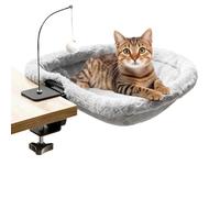 Jingmiger Cama para Gato de Escritorio | Hamaca Espaciosa para Mascotas con Pelota Juguete - Percha para Gatos de Escritorio,para Oficina, salón, Dormitorio, Descanso y Juego en Mesa