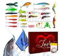 Jingmiger Juego de cebos realistas para exteriores, juego de señuelos de río realistas - Para hombres, padres, pescadores, agua salada, agua dulce, trucha, bagre, salmón, lucioperca, surf, barco, lago