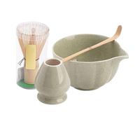 Jingmiger Matcha Set de iniciación Matcha, con cuenco de 500 ml, escoba de bambú, cuchara, soporte, accesorio para principiantes de cocina, viajes, ceremonias, lattezubereitung