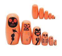 Jingmiger Muñecas rusas Gigognes para Les,6 Piezas Muñecas de Halloween de Madera | Decoración del Hogar para Adolescentes Mujeres Familia Amigos