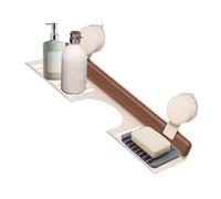 Jingmiger - Organizador de Pared para Cuarto de baño, con, Cocina, Nogal y sin taladrar, para jabón, Cepillo para peinar pañuelos para casa y apartamento