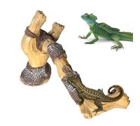 Jingmiger Ramas de reptiles para escalada, ramas de terrario | Accesorios barbudos de resina de dragón, rama de escalada de reptiles, accesorio de armadura para araña de serpiente dragón barbuda