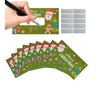 Jingmiger Tarjetas para rascar, 10 unidades, diseño de Papá Noel | Navidad Rascador Juegos Para Niños Adultos Relleno De Botas Navidad Hogar Oficina Dormitorio Bar Verde Claro