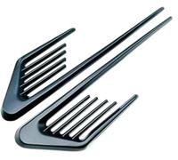 JINGMU 2 Piezas Coche Insignia Pegatina para Toyota RAV4 4 (IV) A4 I 2013-2018, 3D Pegatina de Ventilación Lateral de Coche Emblema de Metal Capó Lateral Adhesivo de Ventilación,Black