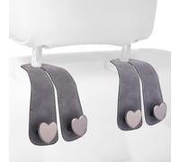 JINGMU 2 Piezas Ganchos para Asiento de Coche para Citroen Ami 2020-2022 2023, Gancho para Reposacabezas de Coche Ganchos Organizadores de Cuero para Asiento de Coche,Gery