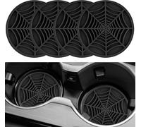 JINGMU 4 Piezas Posavasos para Portavasos de Coche para Ford Bronco 2021-2023, Antideslizantes Posavasos Silicona para Coche, Posavasos Coche con Diseño de Rayas Araña
