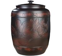 JingNian Cubo De Arroz De CeráMica con Tapa, Dispensador De Granos De CeráMica, Estilo Retro De Gran Capacidad para Almacenar Harina, AzúCar Y Productos Horneados(F)