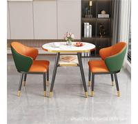 JingNian Juego De Mesa De Comedor Ovalada para 2 Personas, Conjunto De Mesa Y Sillas De Cocina De 3 Piezas, Mesa De Madera Y Metal para Comedor O Apartamento Pequeño(J)