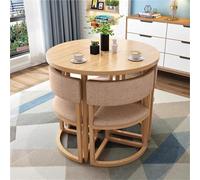 JingNian Juego de Mesa de Comedor Redonda con 4 Sillas, 5 Piezas Moderno para Cocina, Comedor, Café o Espacios Pequeños o Apartamento Compacto(Khaki1)